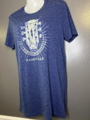 Nashville Legend Guitar Shirt Womens Medium Blue Graphic Music Tee Soft Triblend thumbnail 4