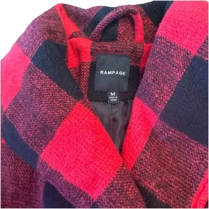 Rampage Women's Buffalo Check Plaid Pea Coat Double Breasted Jacket Size Medium‎ thumbnail 3
