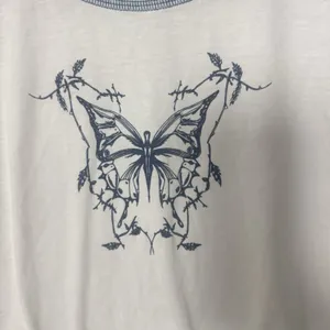 Y2k Cider Butterfly Stitch Baby Crop Whimsy Fairy School Girl Grunge Tee XL thumbnail 4