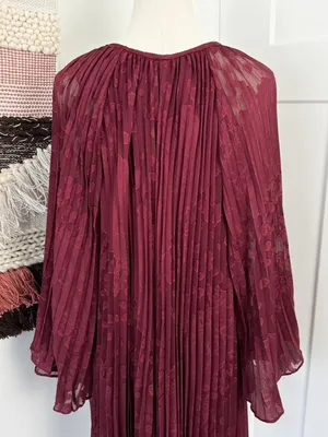 Anthropologie Toulon Pleated Dress Plum Size S NWT thumbnail 8