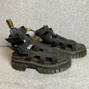 Doc Martens Ricki Gladiator Sandals Women 9 Black‎ Platform Webbing Strap EUC thumbnail 3