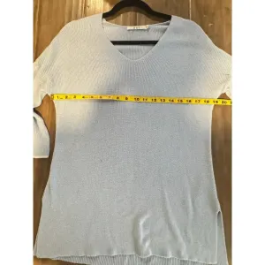 Womens Ost V-Neck Pullover Sweater Bell‎ Sleeve Light Blue Mature Modest SIZe XL thumbnail 7