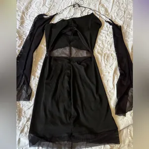 Black Mesh Sleeve Bodycon Dress Size S thumbnail 6