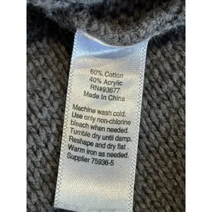 ANA Gray Cold Shoulder‎ Cable Knit Round Neck Long Sleeve Sweater Size XL H/L thumbnail 7