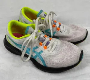 ASICS 1012B246 Womens Running Shoes White Neon Yellow Teal Orange Size‎ 7.5 thumbnail 1