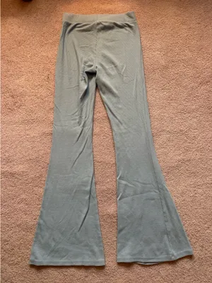 Aerie Ribbed Light Blue Flare Leggings thumbnail 4