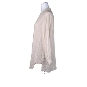 Antibes‎ Blanc Linen Blend Metallic Stripe Swim Cover Up Tunic Dress thumbnail 2