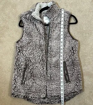 Thread + Supply Brown Off White Sleeveless Sherpa Vest Women Size Small thumbnail 3