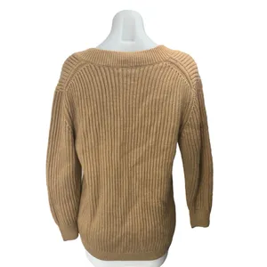 Aritzia Babaton Women's Tan Merino Wool Long Sleeve V Neck Sweater Top Size XS thumbnail 2