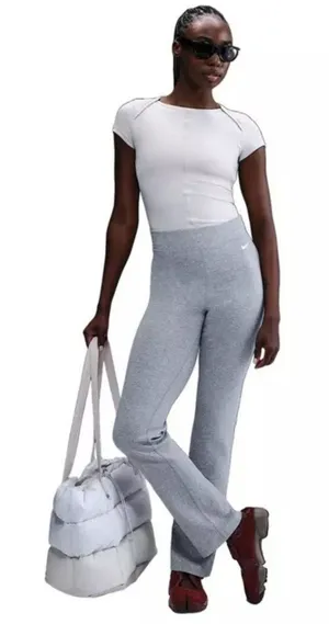 NWT Nike Women's Sportswear Classic High-Waisted Bootcut Pants Grey Pull On S thumbnail 1