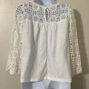 Eri+Ali for Anthropologie Marigold Lace‎ Blouse XS Coastal Cowgirl Bohemian Boho thumbnail 4
