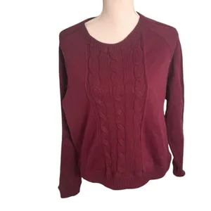 Tuckernuck Cable Knit Reid Sweatshirt in burgundy Medium thumbnail 2