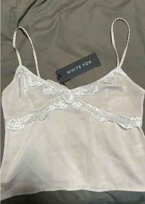 White Fox Lost in Your Light Lace Cami Top thumbnail 1