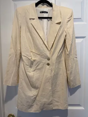 Zara Dress Ivory Blazer Dress thumbnail 1