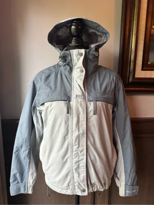 Helly Hansen women’s Y2K vintage colorblock Light Gray and Slate Jacket medium thumbnail 1