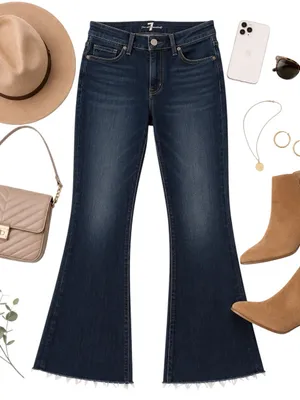7 For All Mankind A Pocket Bootcut Jeans Size 30 Dark Wash Raw Hem Stretch Denim thumbnail 1