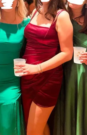 Windsor Callie High Slit Satin Formal Dress thumbnail 6