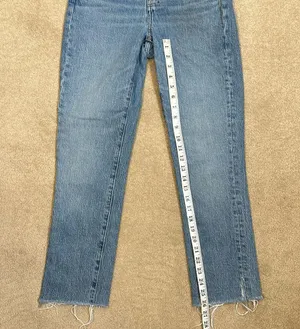 Madewell The Curvy Perfect Vintage Raw Hem Distressed Jean Women Blue 23T Tall thumbnail 10