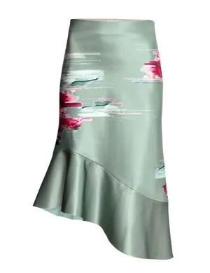 H&M Conscious Exclusive light green asymmetrical skirt Size 4 thumbnail 2