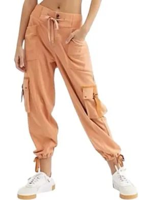 Free People Women's‎ Semi Charmed Cargo Jogger Pants Orange Size XS Activewear thumbnail 1