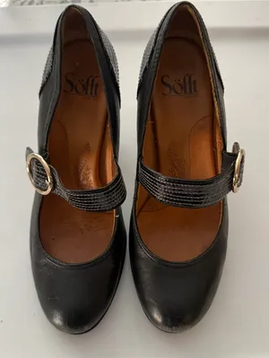 Sofft Women’s Black Leather with Patent Accents Mary Jane Heel Pump 7.5 thumbnail 4