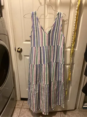 Marine Layer Multicolor Pastel Striped Tiered Maxi Dress thumbnail 4