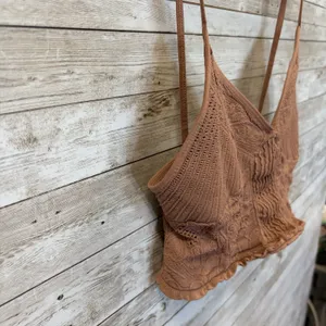 Free People Intimately FP Womens XS/S Bralette Top Rosie Longline Brown Made USA thumbnail 2