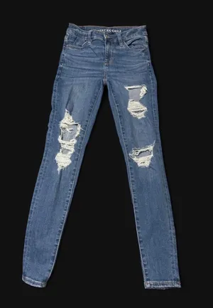 american eagle distressed high waisted jegging jeans thumbnail 1