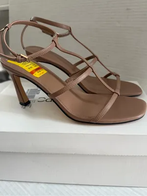 Calvin Klein Women’s Pelara Caged Strappy Stiletto Sandals Light Natural 8 thumbnail 2