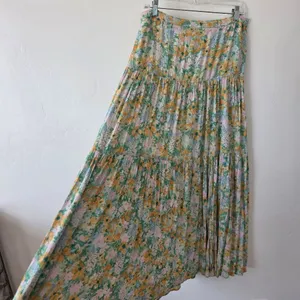 Billabong X Sun Chasers Rave Maxi Skirt Pastel Floral Watercolor Tiered XL thumbnail 3