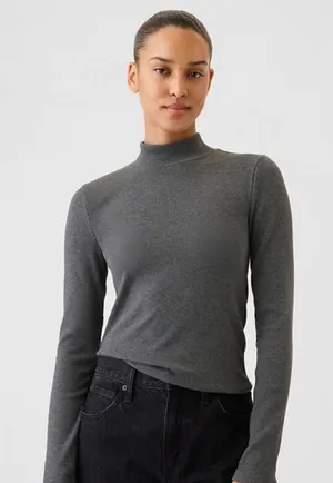 Gap Modern Rib Mockneck Cropped Shirt thumbnail 1