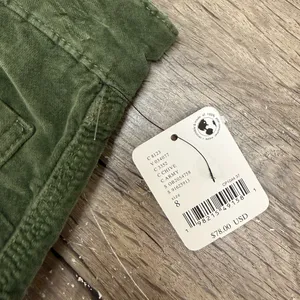 Free People High Time Velvet Kick Flare Pants Olive Army Green‎ size 8 thumbnail 7