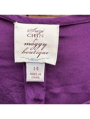 Suzi Chin Tie-Waist Dress | Purple, LS, 14 thumbnail 4