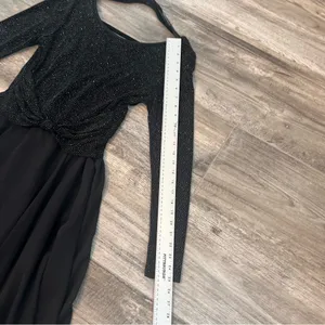 JESSICA McCLINTOCK VINTAGE DRESS BLACK SPARKLE FORMAL MAXI DRESS SIZE 10 #124 thumbnail 3