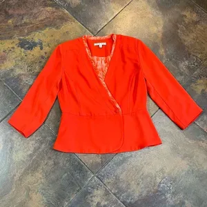 CAbi Orange Wrap Blazer Jane Jacket Size 4 thumbnail 4