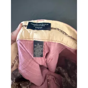 American Eagle Y2k‎ Pink Textured Stripe Stretch Crop Pants Low Rise Womens 6 thumbnail 8