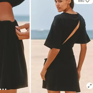 Anthropologie Celandine Large‎ NEW Short-Sleeve Cutout Fitted Mini Dress Black Crew Neck thumbnail 6
