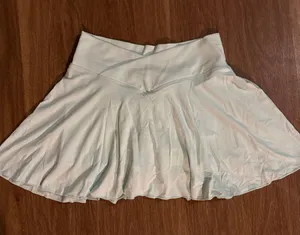 OQQ Womens sea salt Blue Crossover V Waist Athletic Skort Pleated Tennis Skirt L thumbnail 1