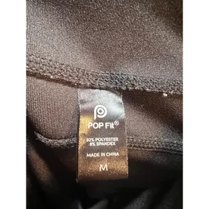 POP Fit Women's Size Medium Cargo Leggings Side Pockets Black High Rise Stretch thumbnail 10