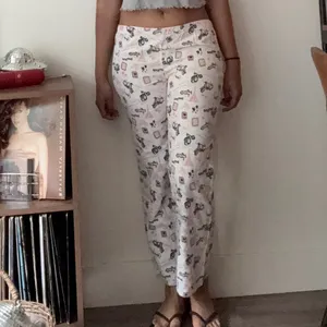 Forever 21 Lingerie Paris Print Pajama Pants White Pink Small Petit Cotton‎ thumbnail 2