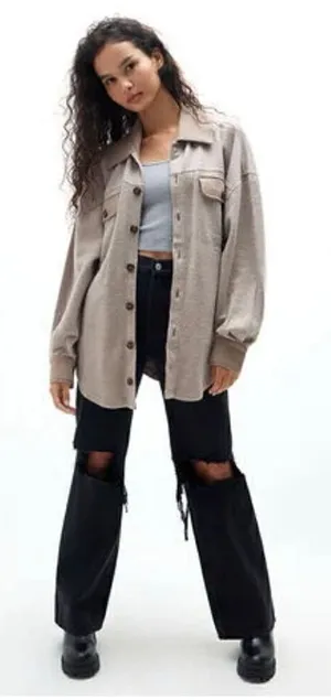 PacSun Homecoming Button Down Fleece Women’s Shirt XS thumbnail 1