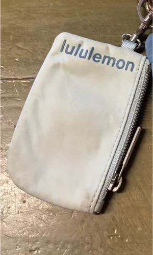 Lululemon Powder Blue / Utility Blue Dual Pouch Wristlet. In GUC! Well loved with untreated stains. thumbnail 3