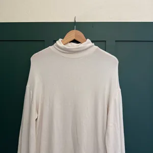 Reformation Aspen Knit Long Sleeve Turtleneck Sweater Dress Cream thumbnail 4