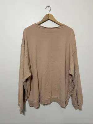 Free People Oversized Crewneck Sweatshirt Size Large Distressed Boho Pullover thumbnail 8