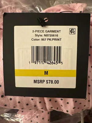 NWT Ellen Tracy Women's Short Sleeve 2 Piece Pajama Set PK/PRINT M thumbnail 6