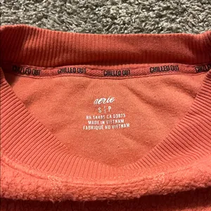 Aerie Chilled Out Coral French Terry Oversized Sweatshirt Small‎ thumbnail 6