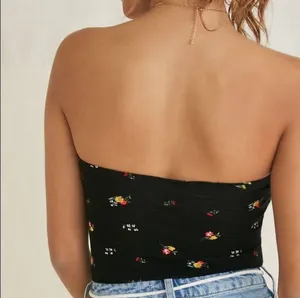 Forever21 Black Floral Knit Tube Bodysuit Top thumbnail 6