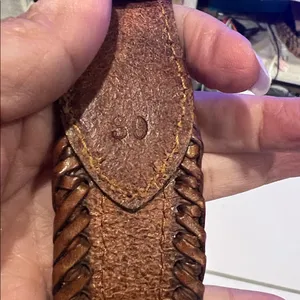 Vintage 1991 Brighton beaded western brown leather belt Aztec diamond pattern 30 thumbnail 7