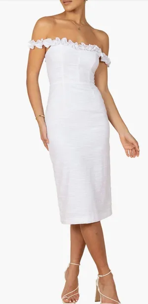 Petal & Pup Off The Shoulder Midi Dress thumbnail 1