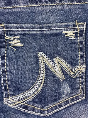 Maurices Dark Blue Flare Jeans with Embroidered Back Pocket thumbnail 4